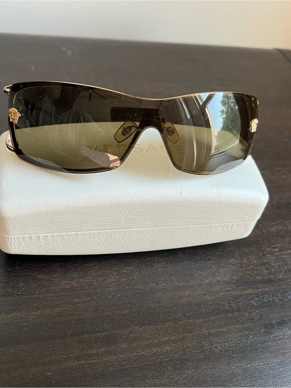 Versace Mod 2048 Vintage Oversized Designer Shield Sunglasses Made In Italy